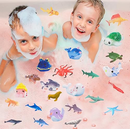 Miniatura 2 de Bombas de baño de tiburón para niños con sorpresa dentro de animales marinos  Set de regalo de bombas de baño naturales y seguras para niñas y niños