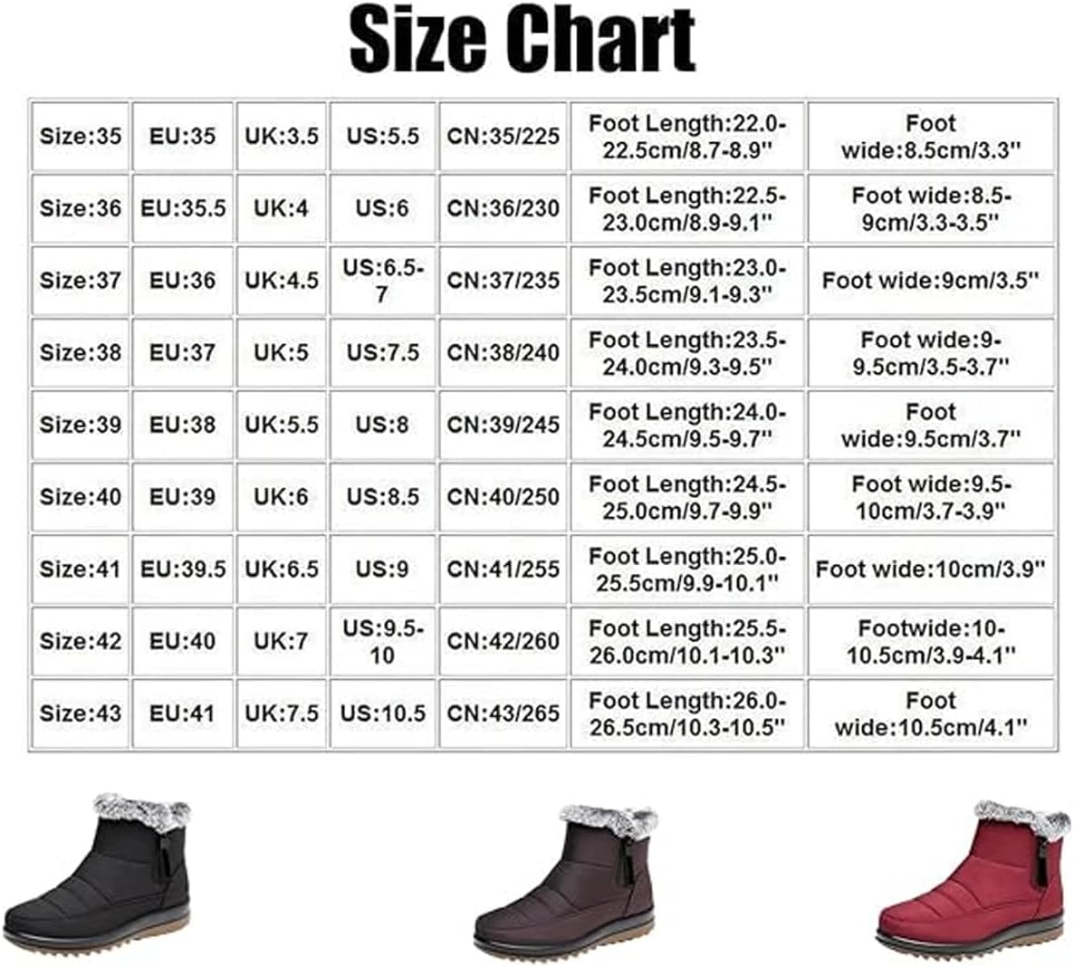 Women's Waterproof Orthopedic Warm Boots with Side Zipper,Fur Lined Warm Outdoor Ankle Short Boots,Comfortable Slip On Walking Snow Booties