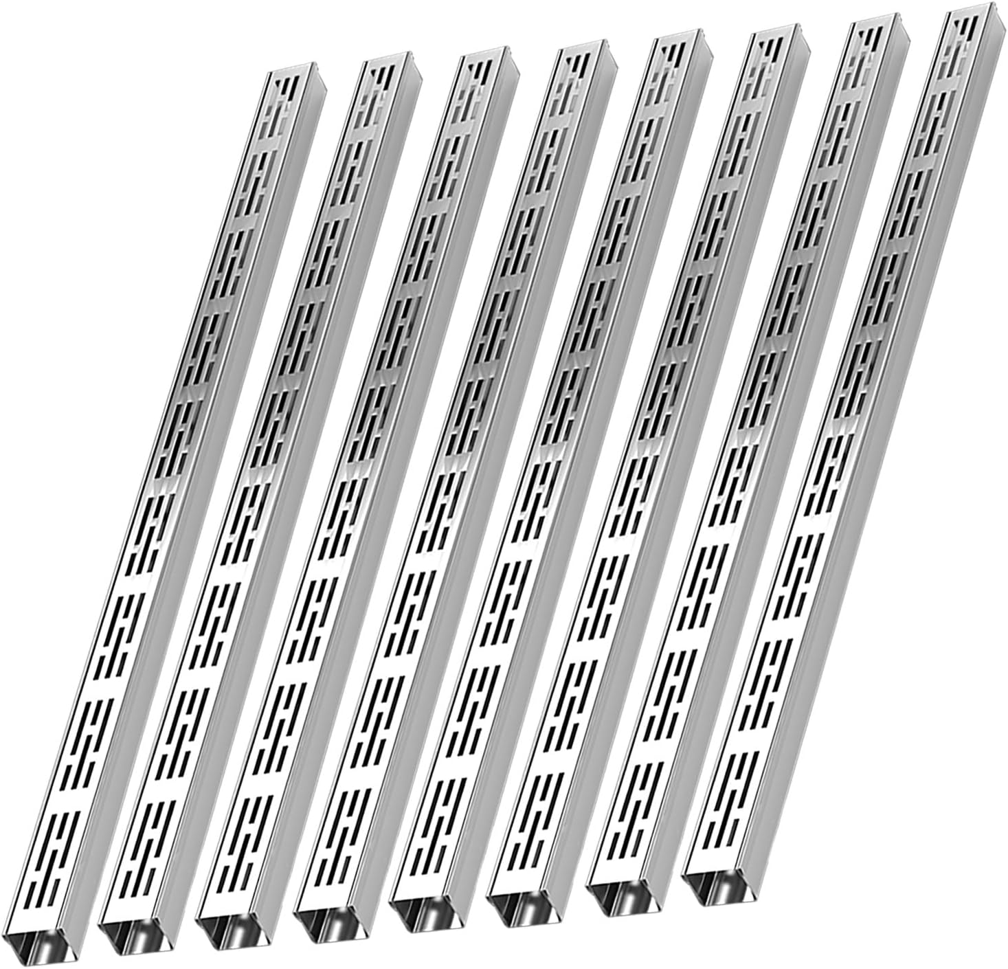 Stainless Steel Channel Drain and Grate Kit -3.3ft Long Linear Drainage System, 1 2/5" - 7 4/5" Wide(4x1 1/5inch 8 Pcs)