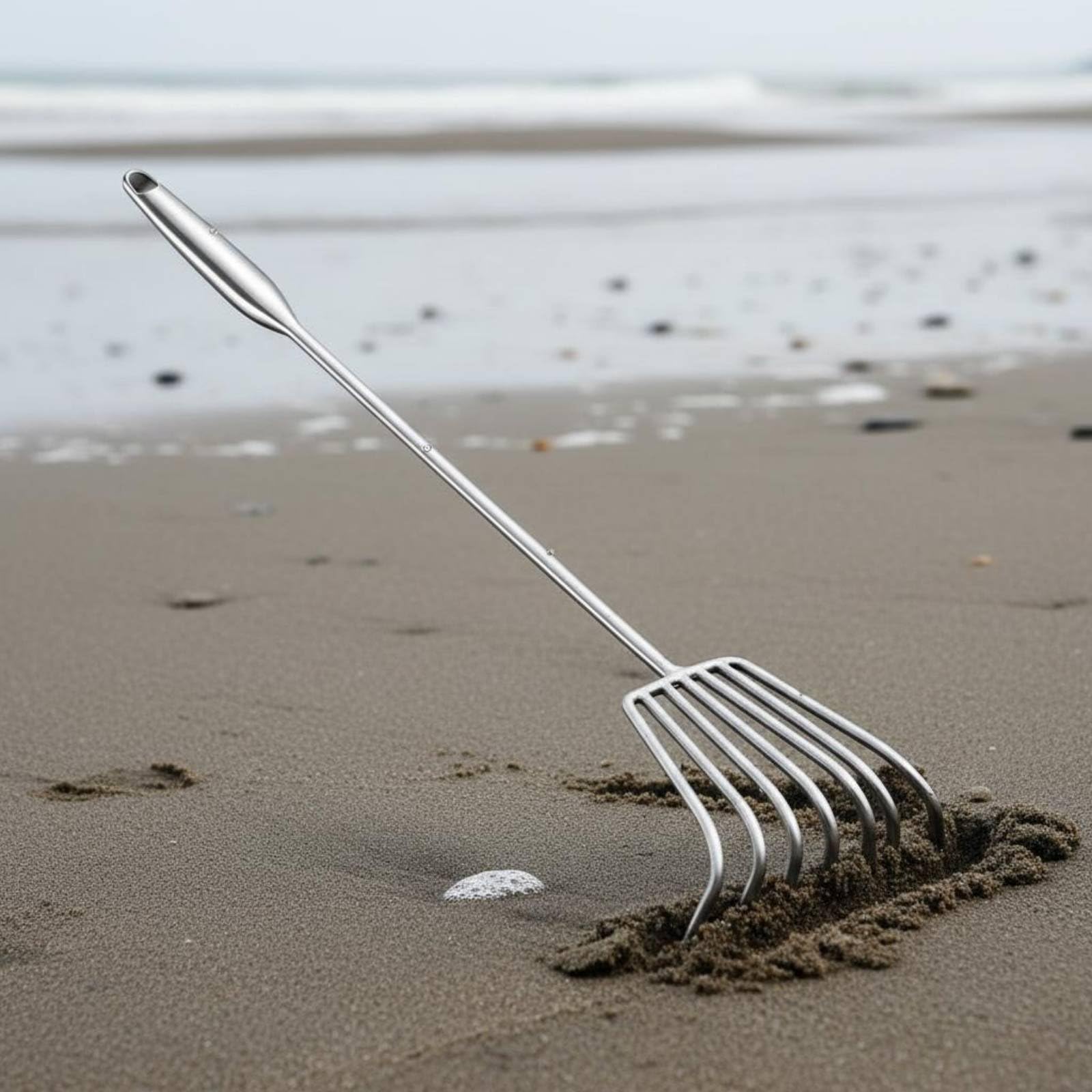 Rastrello Agricolo Rastrello da Giardino Zappa Coltivatore Sarchiatrice in Acciaio Inox Resistente Alla Ruggine Denti Affusolati per Terreni Manico , 70CM , 5 Denti