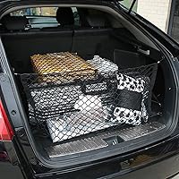 Vista 7 de Red de carga trasera para automóvil, red organizadora de almacenamiento elástica ajustable, red de almacenamiento de carga para maletero, ajuste