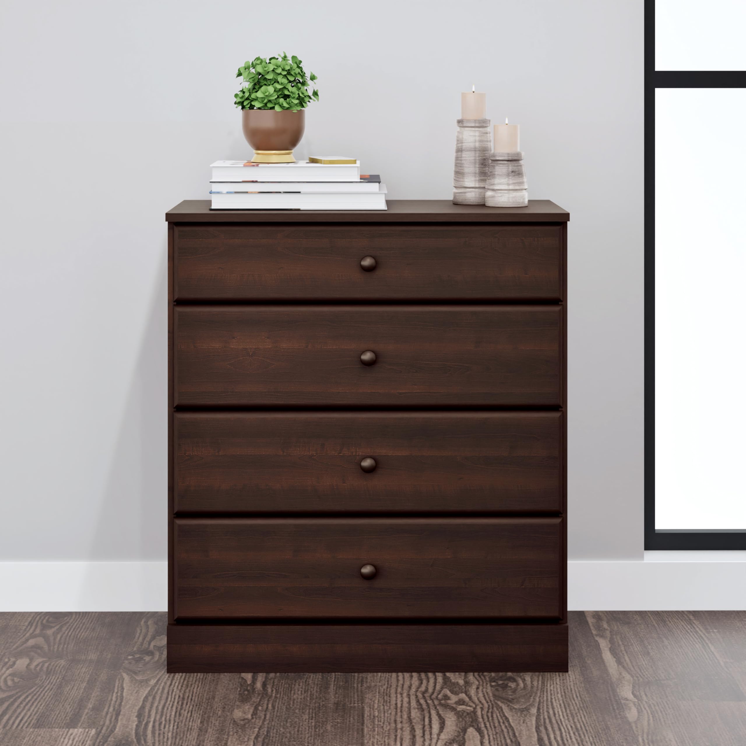 Amazon.com: Prepac Astrid Simplistic 4-Drawer Dresser for Bedroom