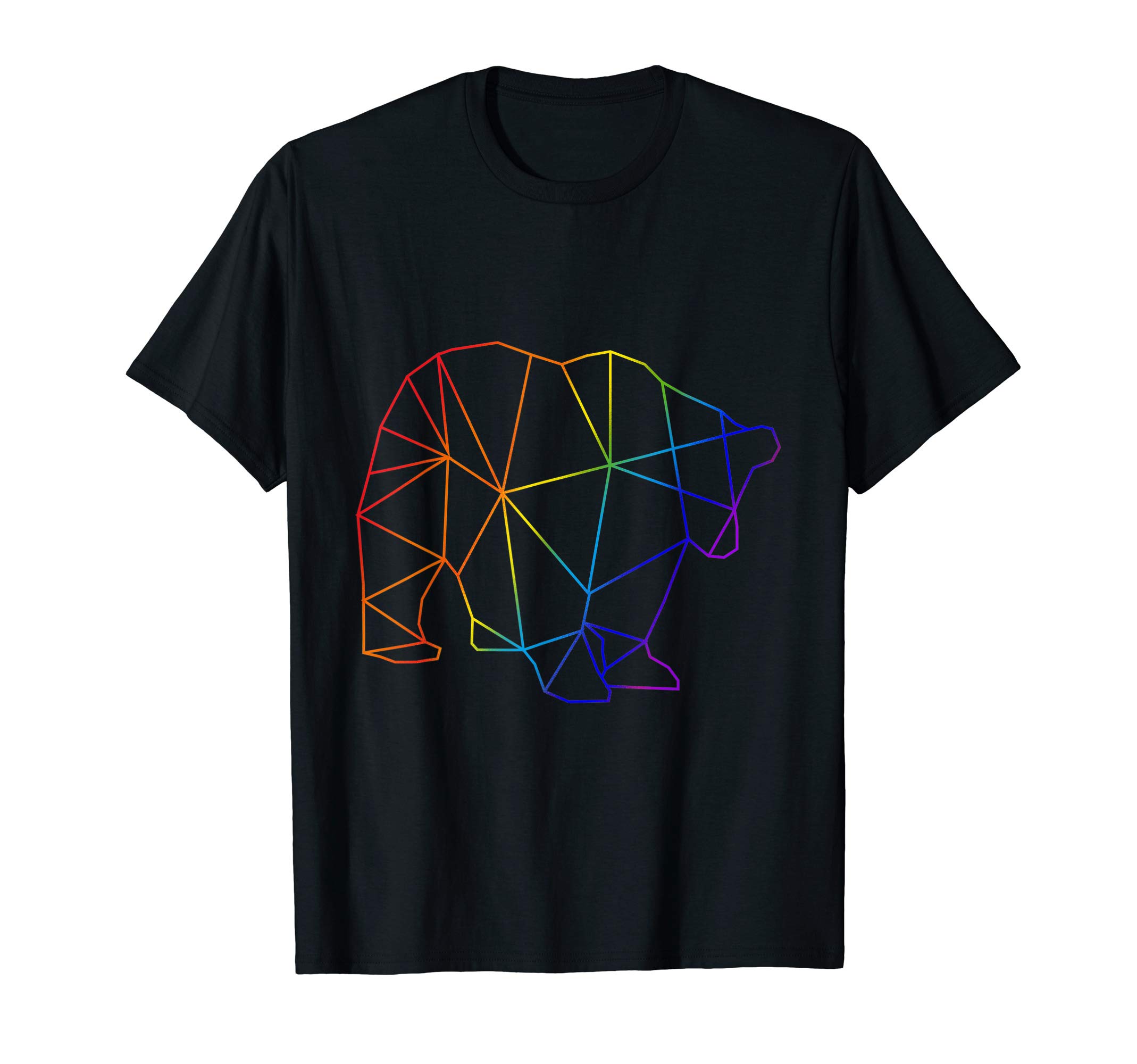 Colorful Geometric Rainbow Bear LGBT Gay Pride MP T-Shirt