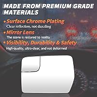 Vista 6 de Left Driver Side Heated Mirror Glass Fits for Ford F-150 2011 2012 2013 2014 Blind Spot Convex Side View Replacement for BL3Z-17K707-E w/o Auto