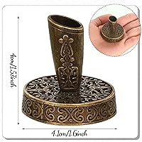 Vista 3 de Bolígrafo de plumas y soporte para bolígrafo de metal vintage, tinta negra, pluma de plumas vintage con 5 piezas de repuesto para boda, firma