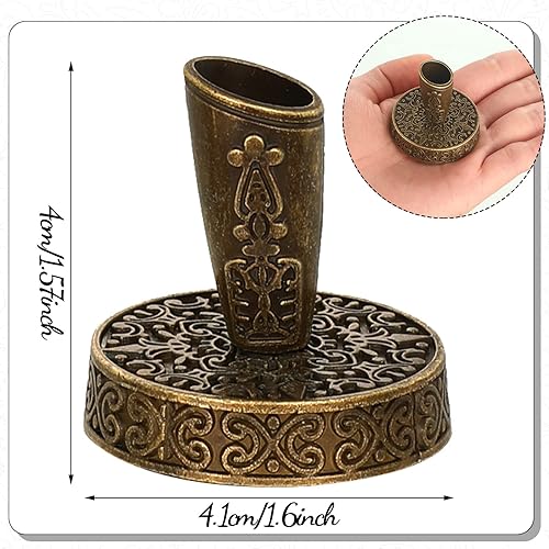 Miniatura 3 de Bolígrafo de plumas y soporte para bolígrafo de metal vintage, tinta negra, pluma de plumas vintage con 5 piezas de repuesto para boda, firma para