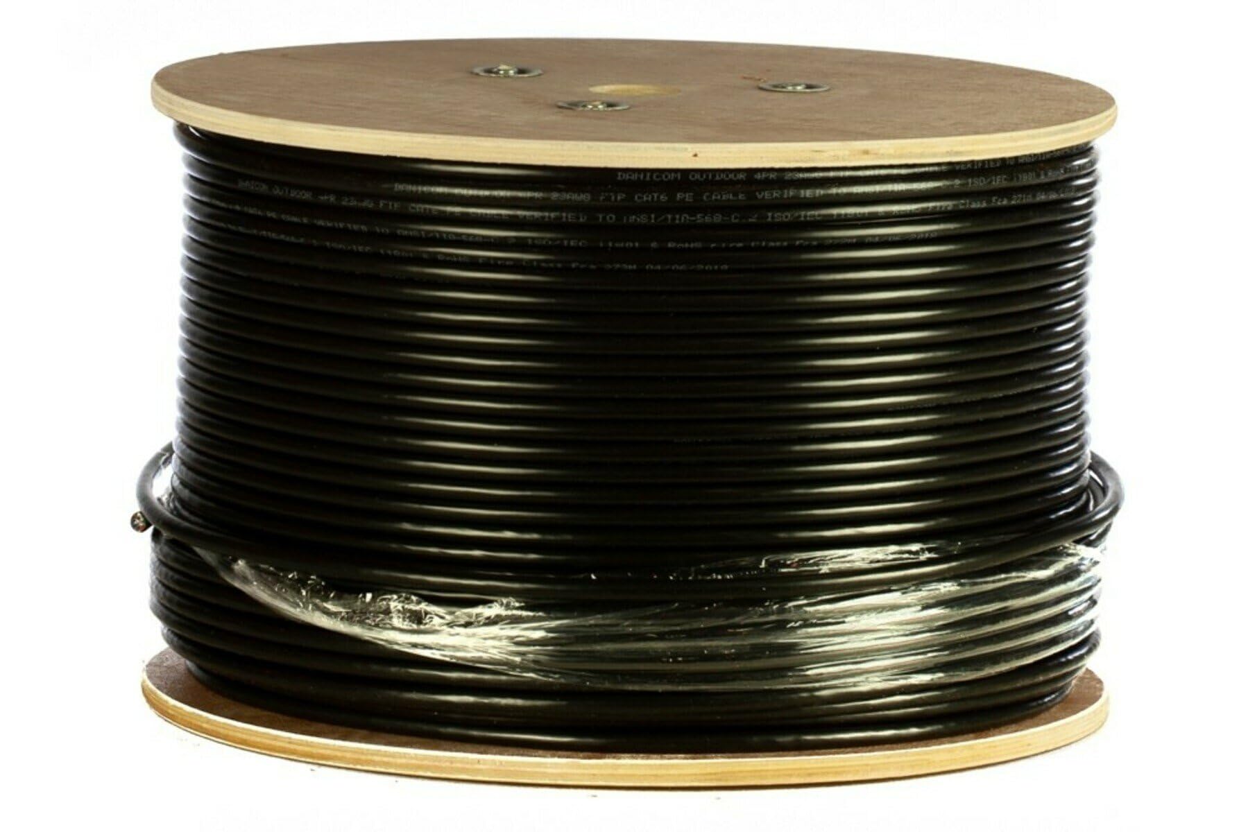 Danicom CAT6 FTP - Cable exterior (305 m, polietileno) | POE, Ethernet, LAN, cable de conexión, cable de datos, RJ45 – para armarios de servidores, conmutadores, routers, módems