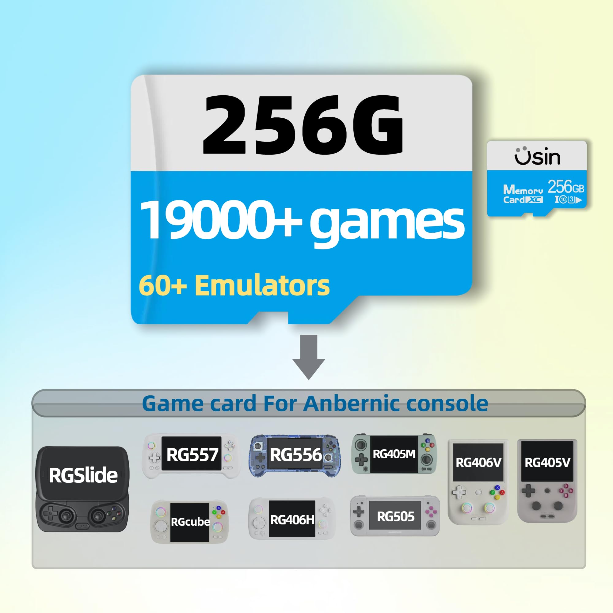 Amazon.com: Usin Game Card for Anbernic Handheld Console, 256GB
