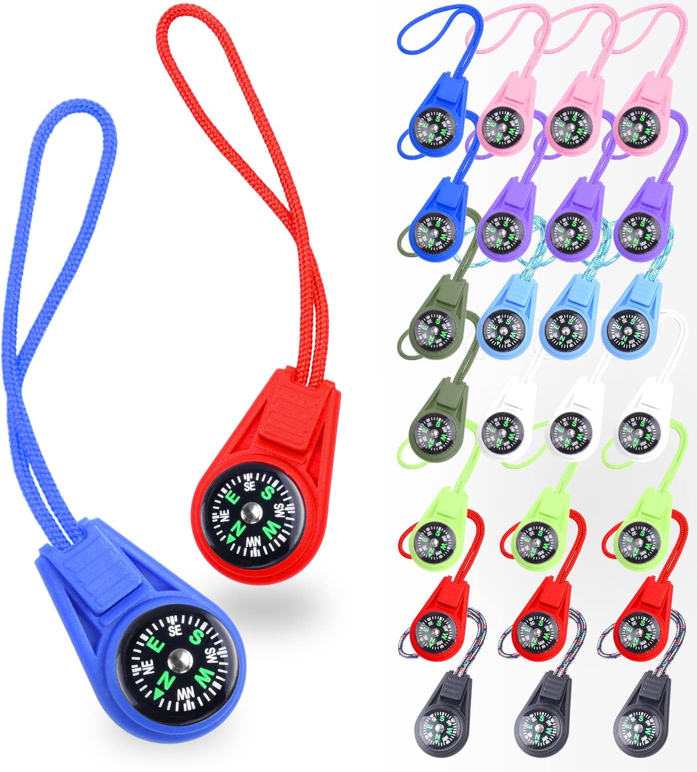 25 Pack Compass for Kids Compass Hiking, Mini Compass Survival, Small Compass Bulk, Boy Scout Compass Party Favor Pocket