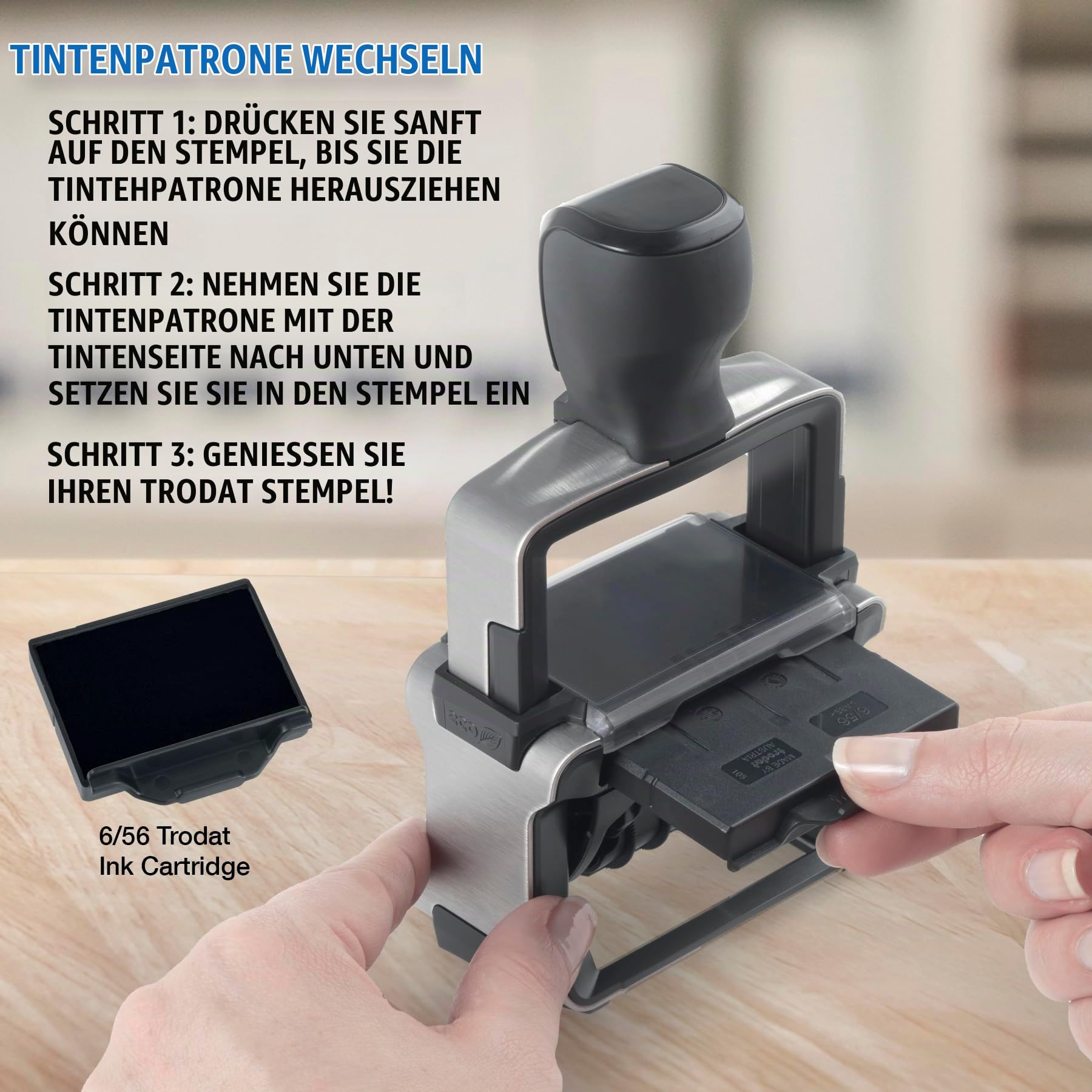 Trodat Professional 55510 Nummernstempel 10 Bänder, Selbstfärbend, 5 mm Schrifthöhe, Abdruck schwarz | Bürostempel, Abdruck 50x5 mm, Abdruck schwarz, selbstfärbend, dokumentenecht, archivierbar, Schrifthöhe 5 mm