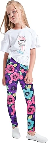 Miniatura 3 de LUOUSE - Leggings elásticos para niñas, pantalones deportivos para niños, longitud al tobillo, 3 paquetes de 4 a 13 años