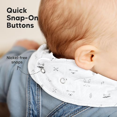 Miniatura 120 de KeaBabies 8 unidades de baberos tipo bandana orgánicos para niñas - Baberos tipo triángulo súper absorbentes para bebés que babean y están en