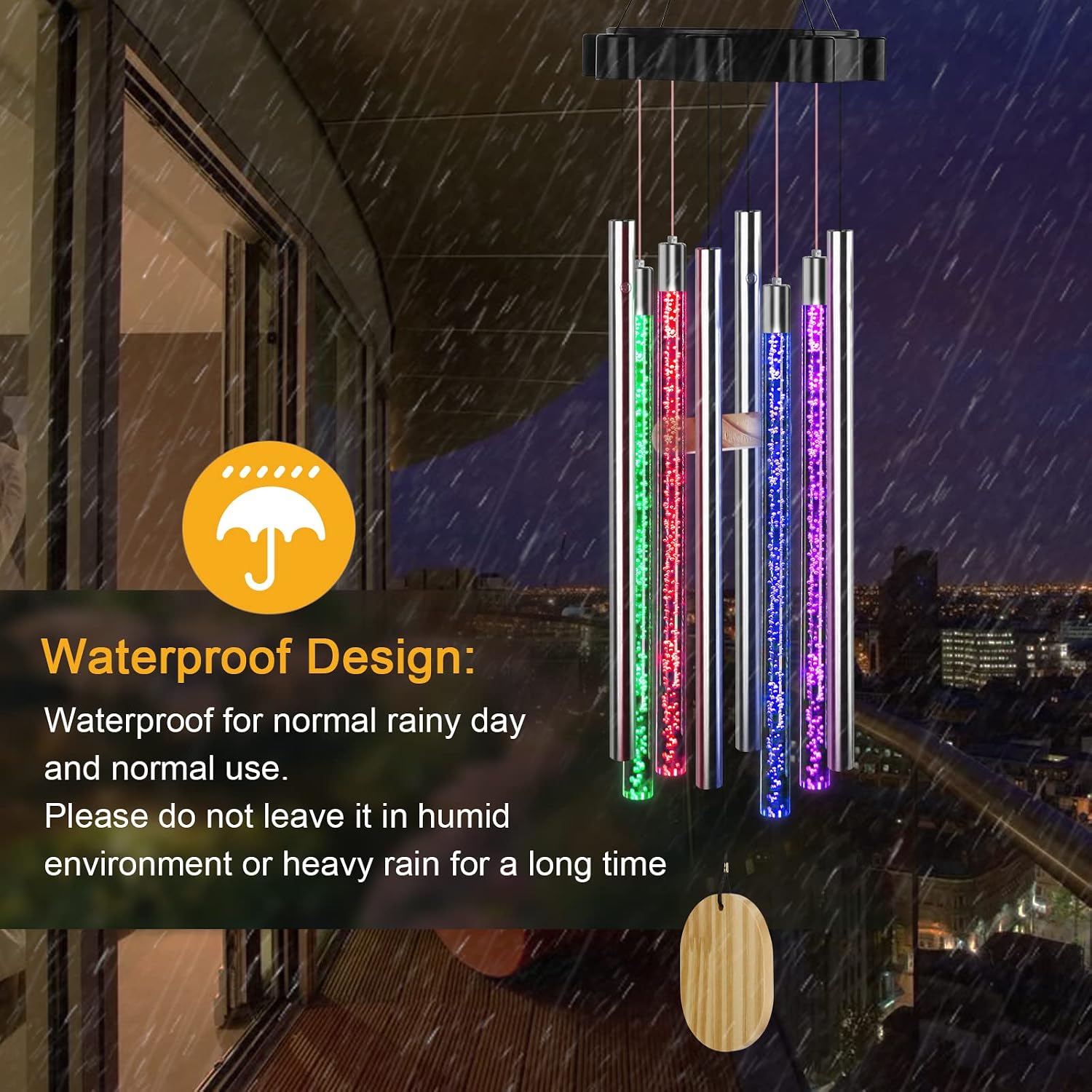 Solar Wind Chimes, LED Tube Wind Chimes for Outside, Waterproof Memorial Wind Chimes Color Changing, Decor Lights for Garden Patio Yard, Gifts for Women Mom Wife Girlfriend Grandma Birthday