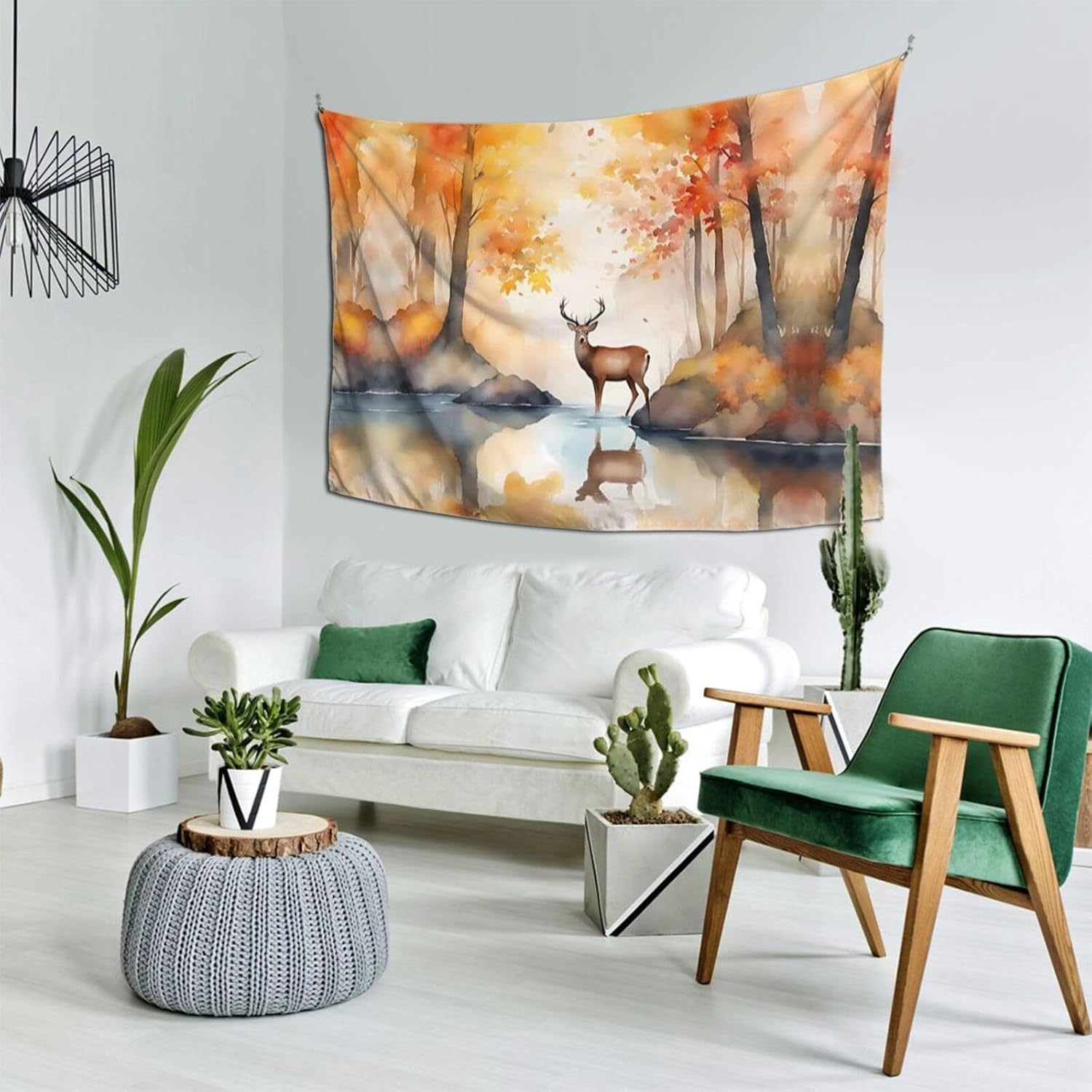 HCVXBSA Custom Tapestry for Room Decor - Unique Personalized Wall Hanging, Perfect for Bedroom, Dorm, and More - Trippy, Boho, Gothic, Anime, and More AutumnDeerReflection image 3
