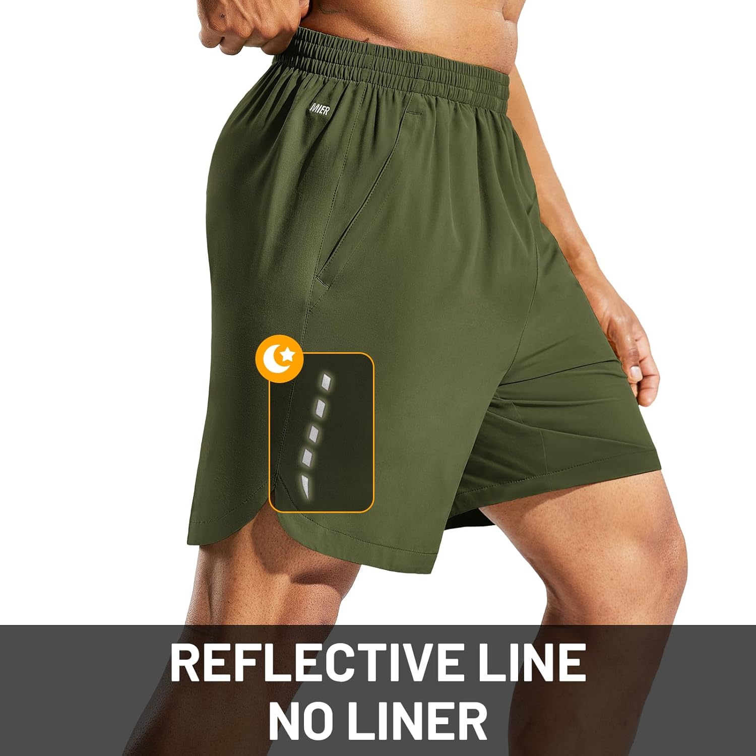 MIER Men's Running Shorts 7" Quick Dry Gym Athletic Workout Shorts with Zipper Pockets - Image 7