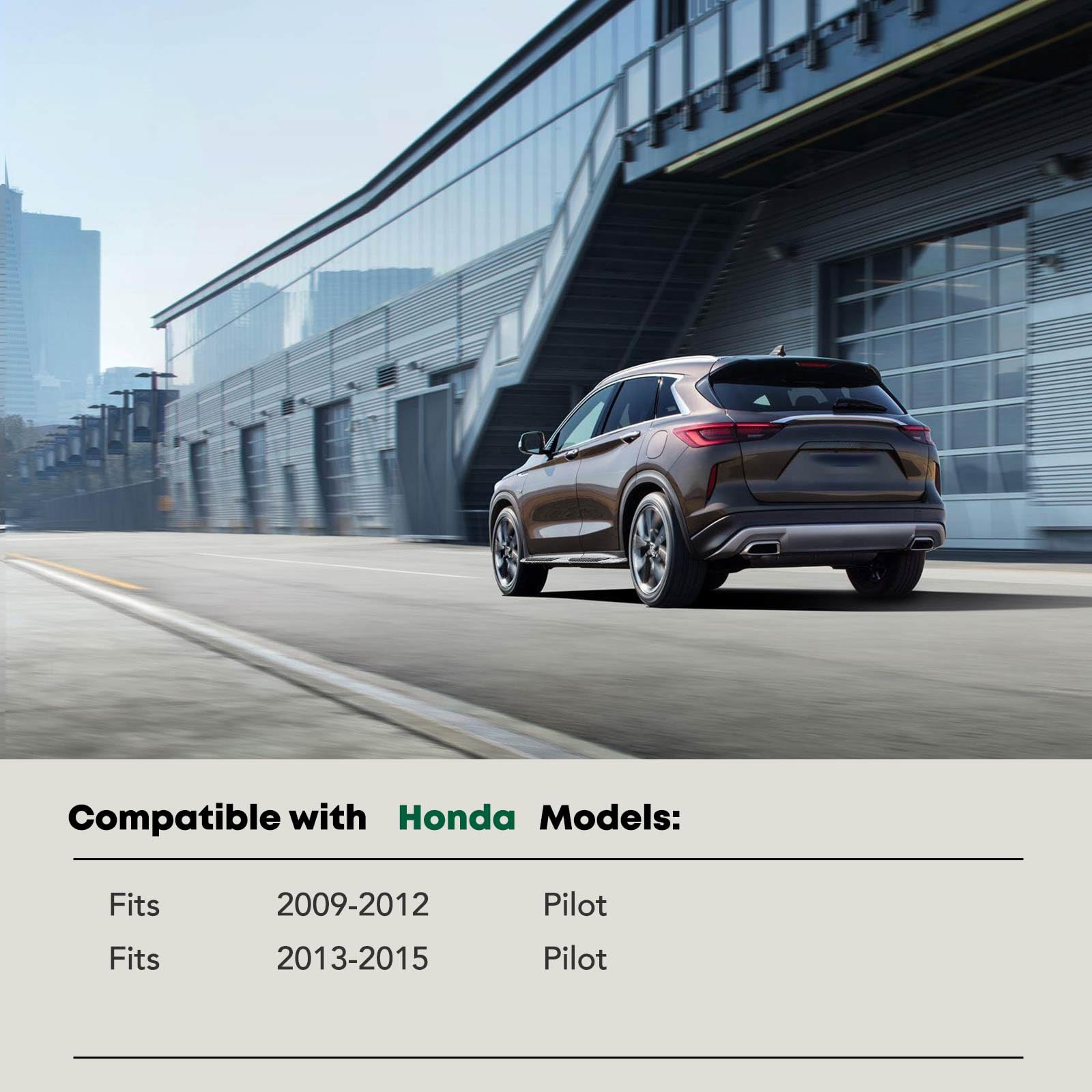 YHTAUTO 3 Inch Running Boards Side Steps Compatible with Honda Pilot 2009-2015, SUV, Round Stainless Steel Polished Chrome, Cab Side Step Rails Off-Road Exterior Accessories, Set of 2