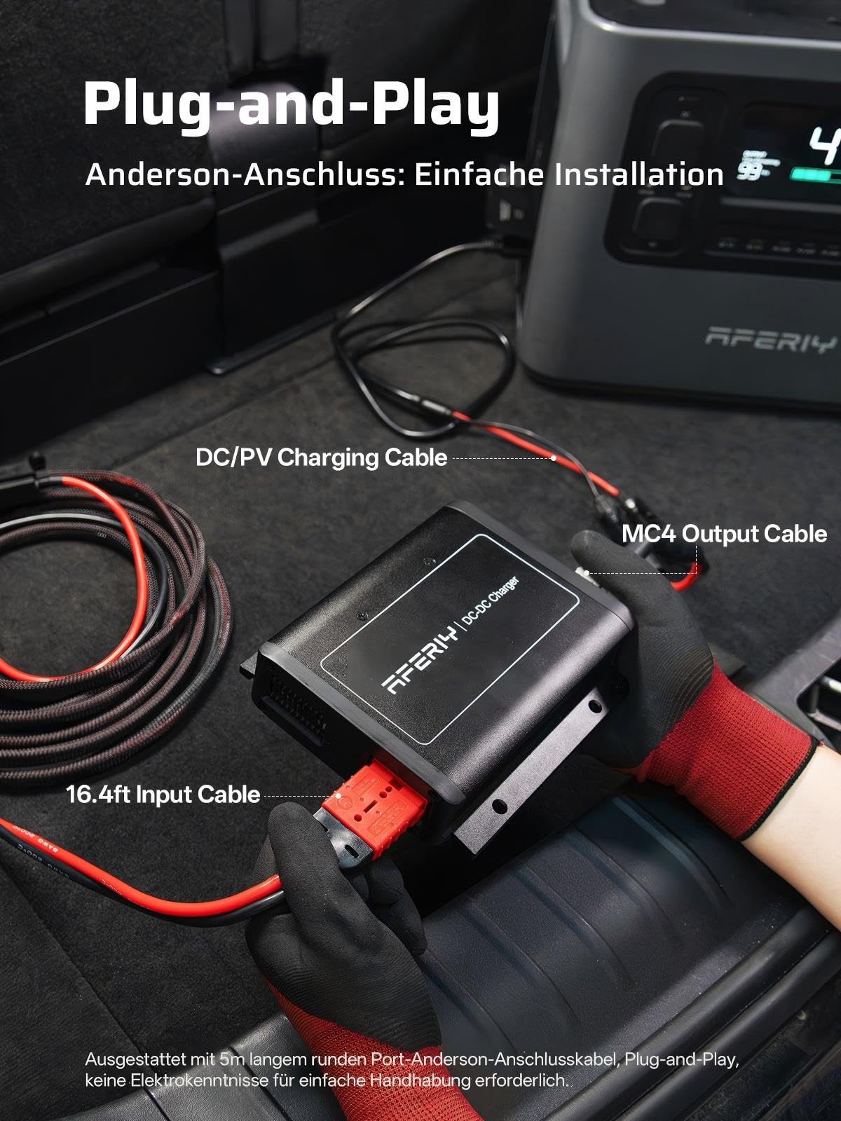 AFERIY DC060 580W DC-DC Ladegerät für Solargenerator P210 P280 P310, 6X schneller, kompatibel mit 95% tragbare Powerstation