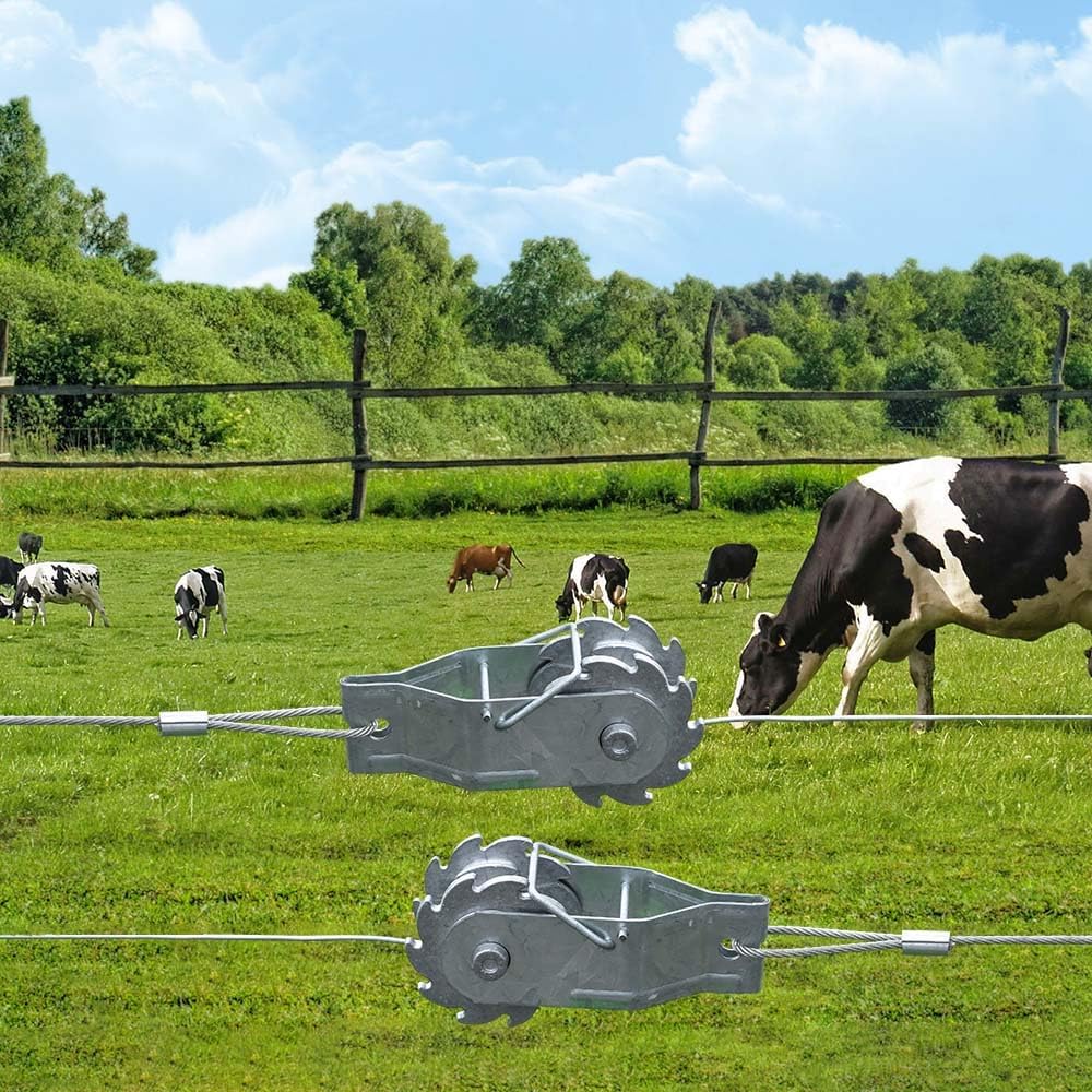 Elektrozaun-Drahtsieb, robuster Inline-Drahtspanner mit Kompressionsclip, Drahtratschenspanner für Elektrozaun, Bauernhof, 20 Stück