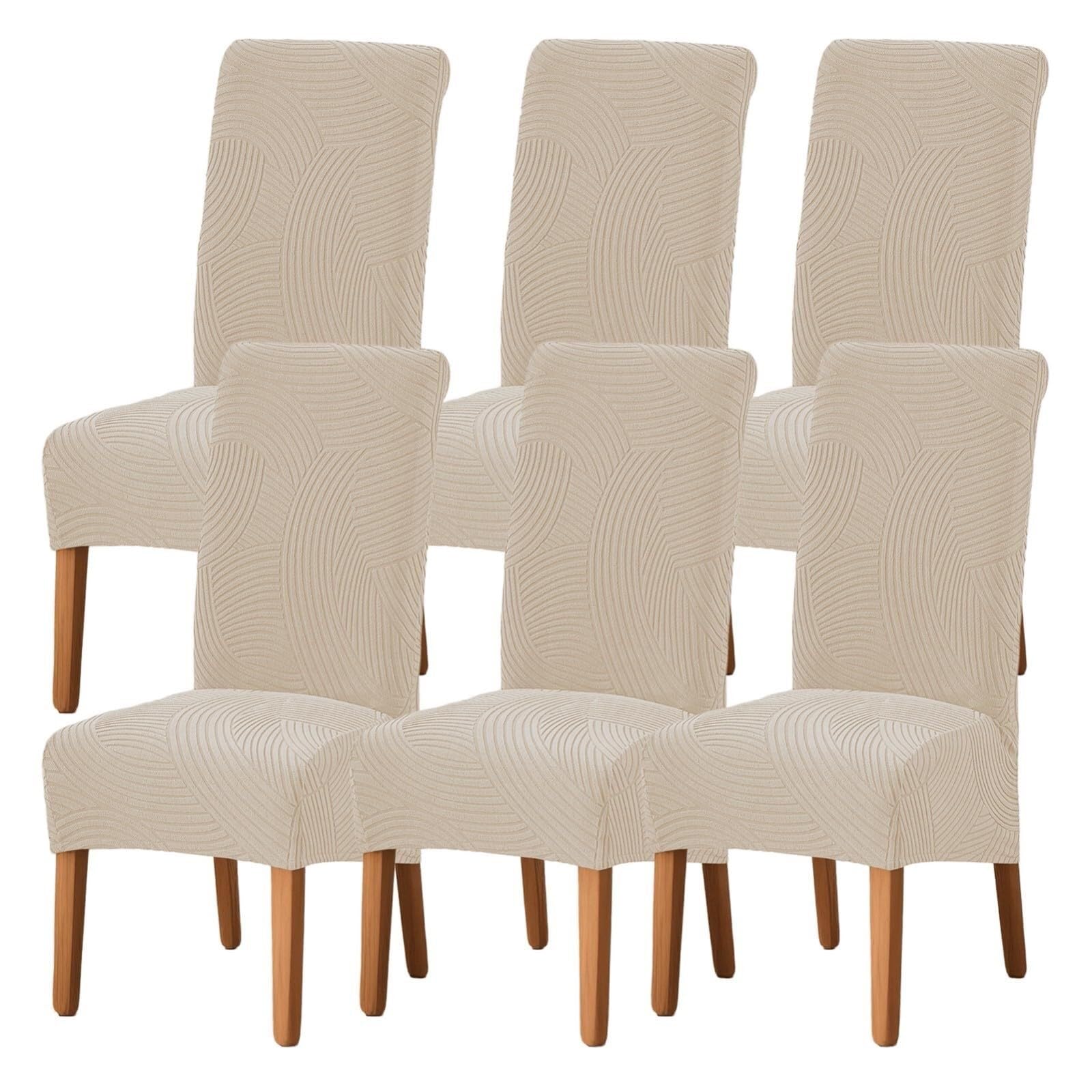 NMVAWIPT Stretch Dining Room Chair Covers, High-Back, For Home Restaurant Living Banquet,Removable And Machine Washable(21#,6Pcs)