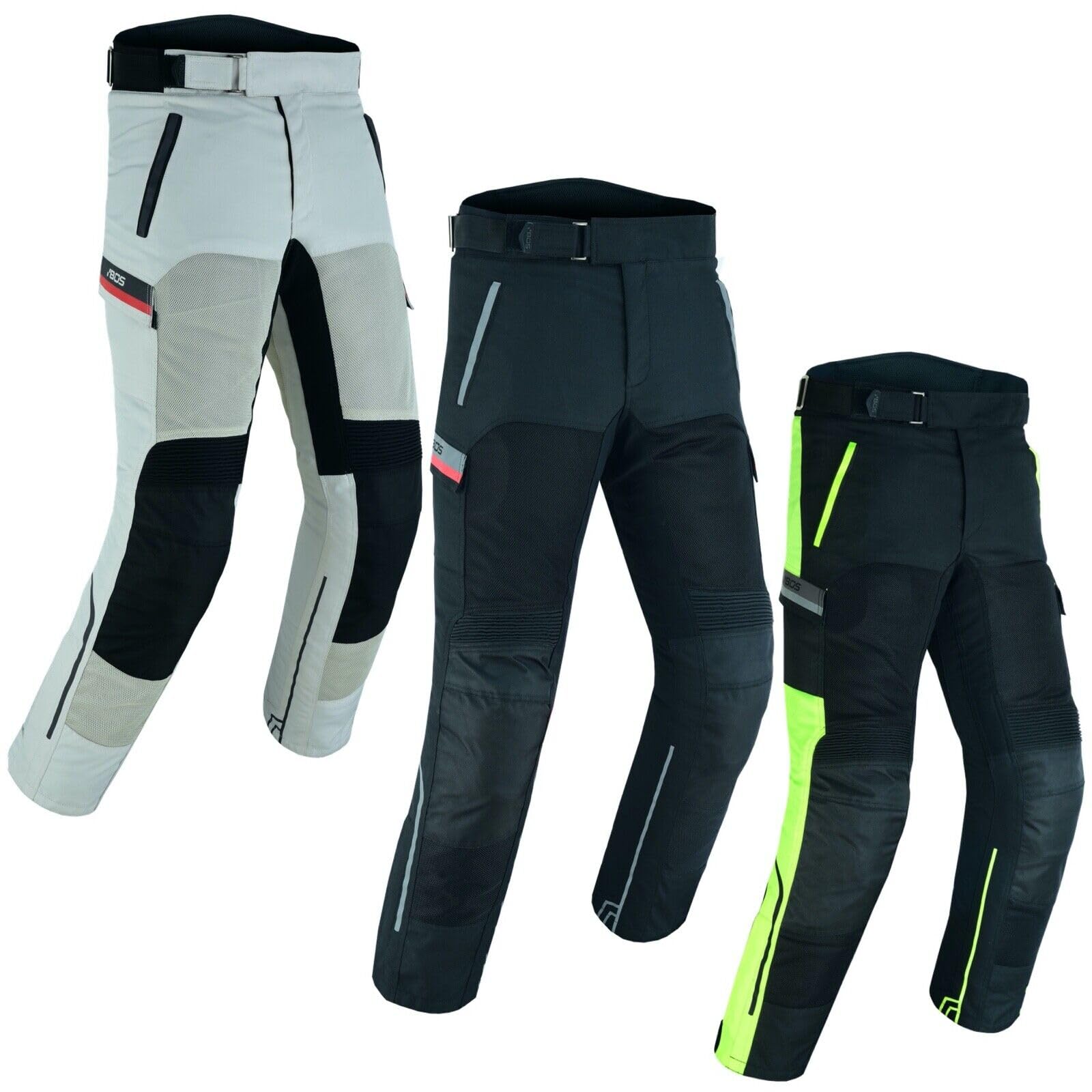 Bosmoto Herren Motorradhose mit Protektoren – wasserdichte Kombihose mit herausnehmbarem Futter,Motorrad Sommer Textil Hose Ventilated