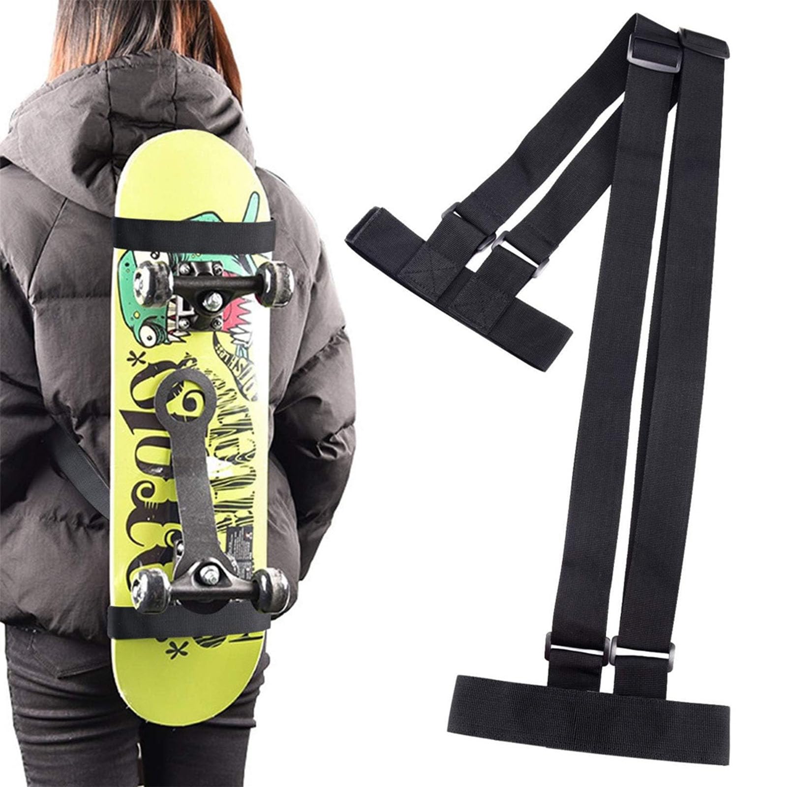 Correa de Transporte Mochila Ajustable para Snowboard Longboard Monopatín Equipo