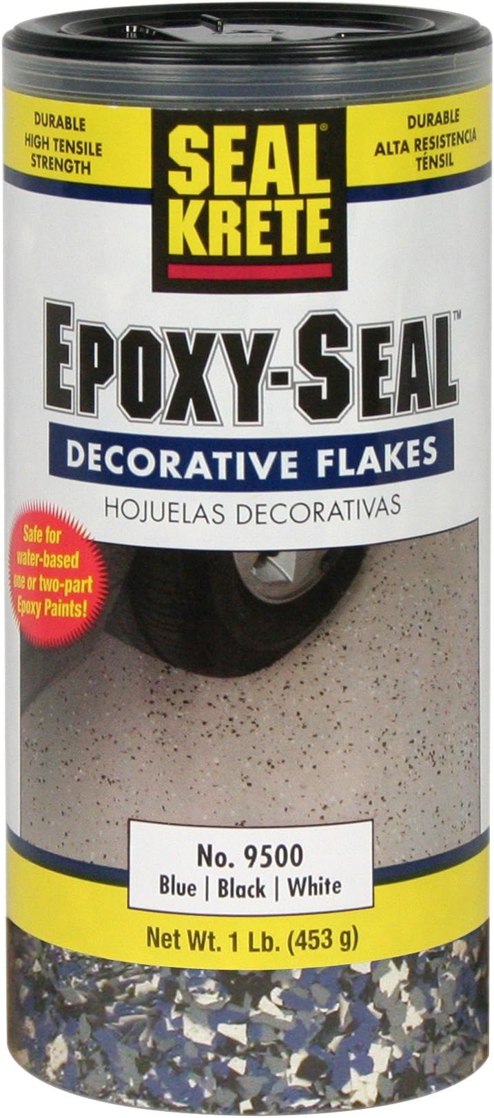 Seal-Krete 950001 Epoxy-Seal Decorative Flakes (Blue/Black/White), 1 Pound