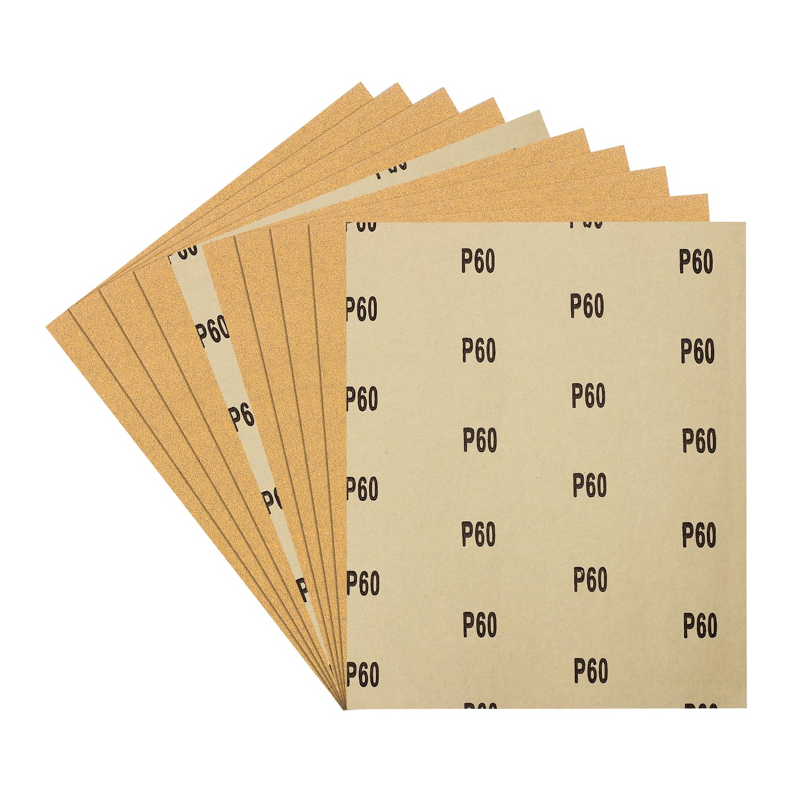 Kozelo 10Pcs Sand Papers 229x279mmx60Grit Aluminum Oxide Sandpaper Sheets
