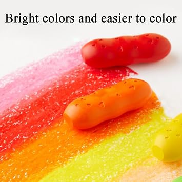 Crayons Toddler | Washable Crayons,Pea Shape Easy-Grip Coloring Art Supplies 12 Colors for Toddler Travel Classroom Easter Party Favors