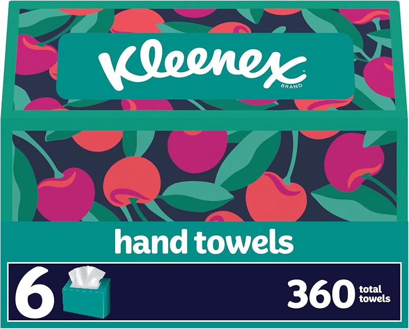 Kleenex Disposable Paper Hand Towels, 6 Boxes, 60 Tissues per Box (360 Total Tissues), Packaging May Vary | 6 Boxes, 60 Tissues per Box