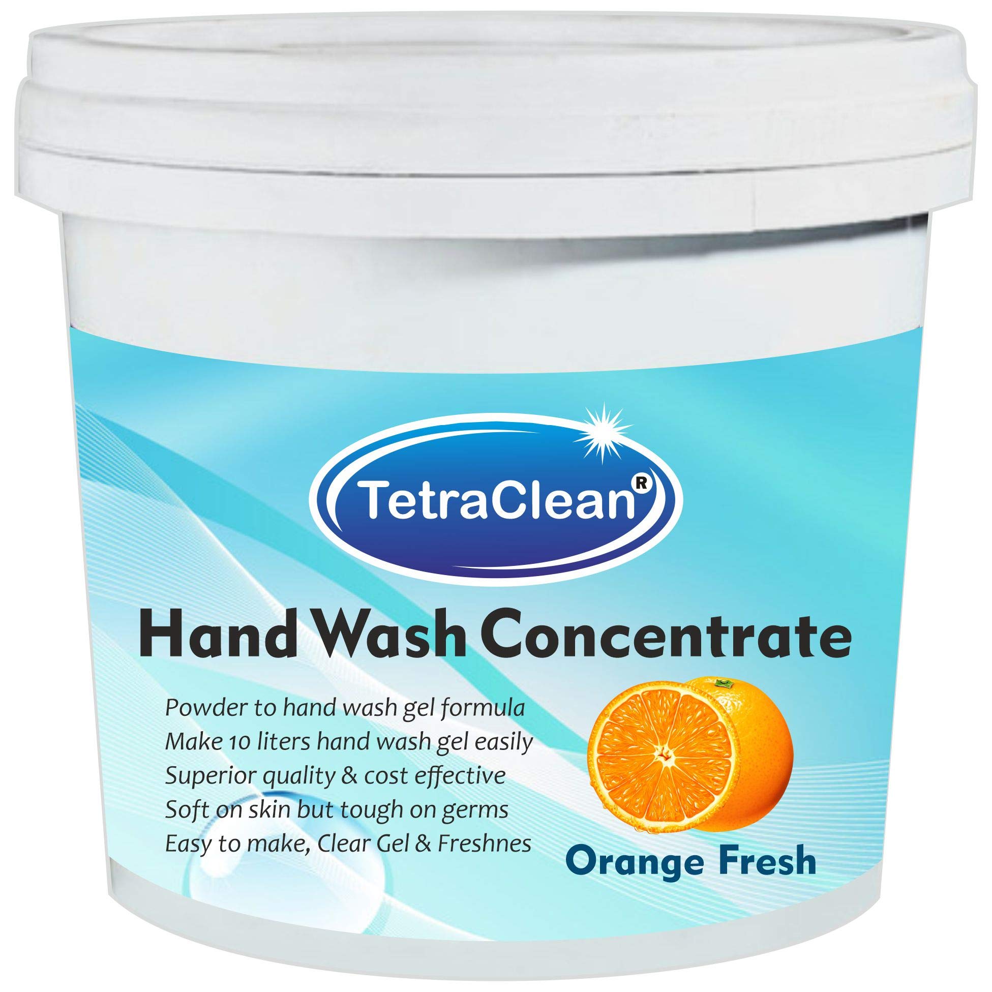 Tetraclean Hand Wash Concentrate Powder for Formulation of 10 L Handwash Gel in Orange Fresh Fragrance | For Home & Commercial Use, (500 gm)-picture-27