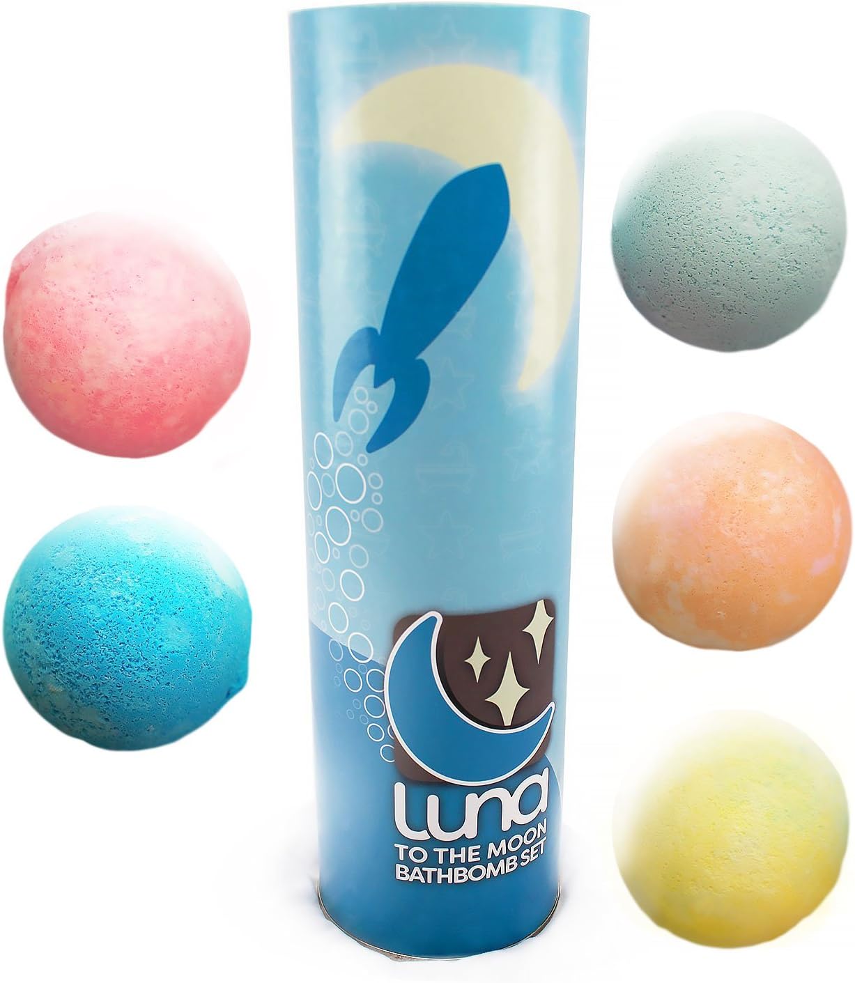 5 Ultra Large USA Made Bath Bomb Gift Set. Spa at Home with Jumbo Fizzies. Unique Skin Care Idea for Birthdays, Girls, Women, Moms, Weddings or Men. Elegant, Exquisite Moisturizer Kit for Relaxation!
