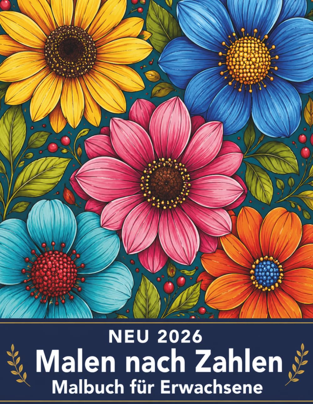 Neu 2026 Malen nach Zahlen Malbuch für Erwachsene: Ein entspannendes Malbuch mit 50 floralen Motiven für Erwachsene zur Förderung der Achtsamkeit.
