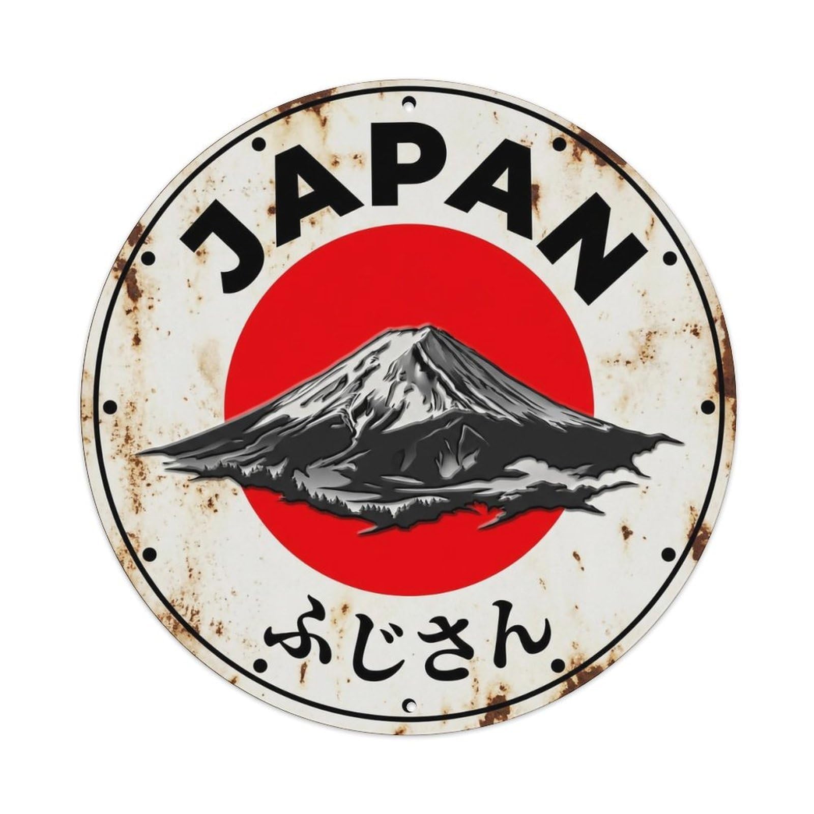 Yrnq 8X8inch Vintage Style Mount Fuji Japan Sacred Peak Volcano Vintage Metal Tin Sign