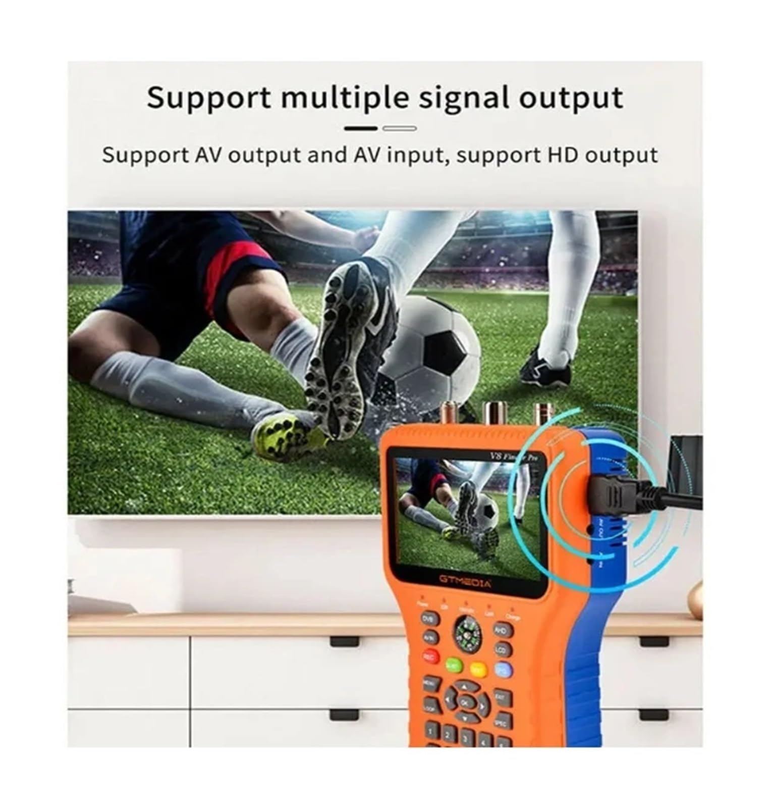 Misuratore di Segnale satellitare V8 2 Combo DVB-S2/T2/C HD Digital Satfinder HEVC MPEG-4 Terrestre sig