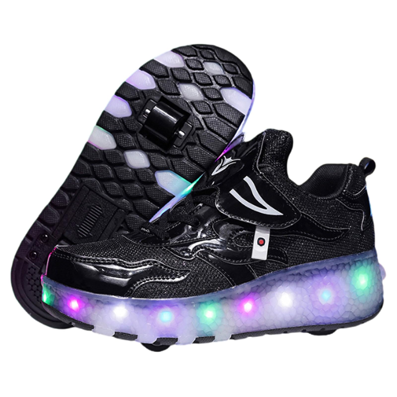 Zapatillas Deportivas con Dos Ruedas y Luces,Zapatillas de LED,Zapatos con Ruedas y LED Luces para Niña,Recargables,Retráctil,para Regalos navideños creativos para niños