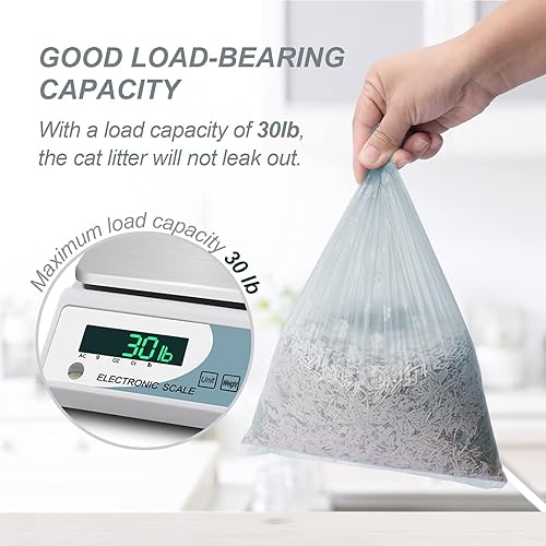 Miniatura 3 de Bolsas de arena para excremento de perro y gatos para limpieza de residuos, 12 rollos gruesos y a prueba de fugas, ecológicas y fáciles de usar para