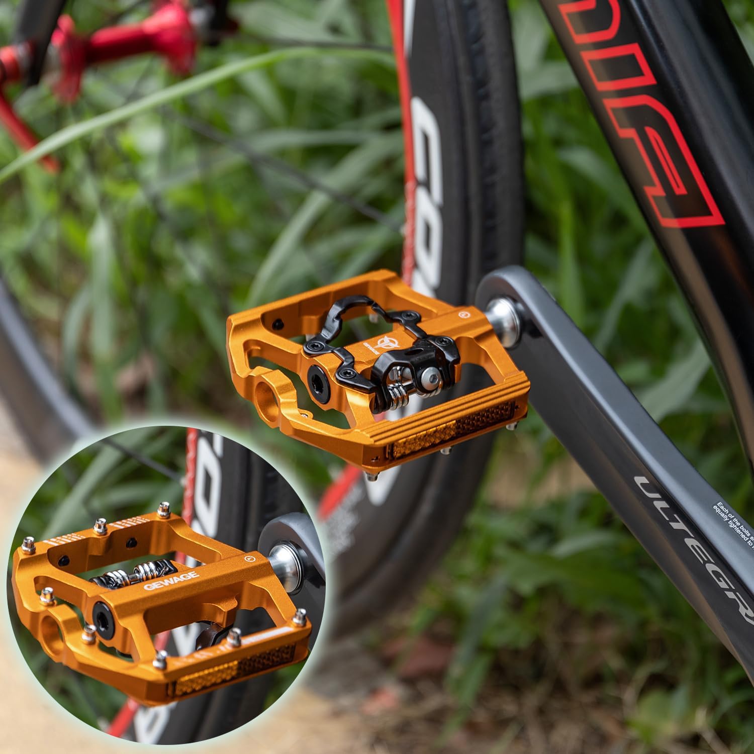 Shimano Pd-eh500 Pedali Mountain Bike Pedali Per Mountain Bike GEWAGE - Doppia Funzione Piatta/SPD, Leggeri, In Alluminio, 9/16", Per MTB E Strada Sgancio Rapido Mtb Pedali Mtb Spd - 5