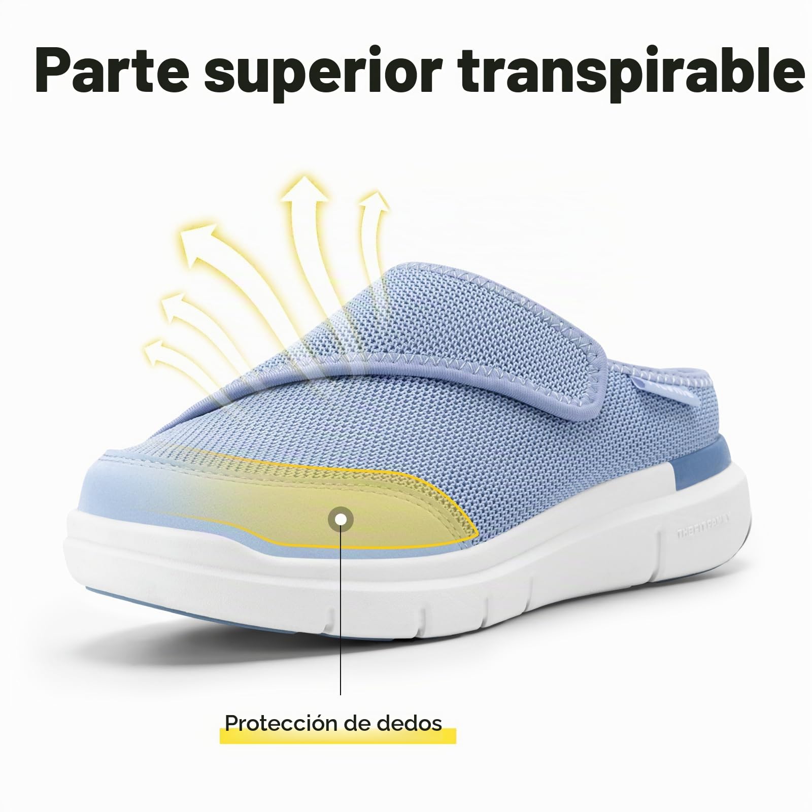 FitVille Zapatillas Diabéticas para Mujeres Extra Anchas Pantuflas Antideslizantes para Pies Hinchados Zapatos Especiales para Diabéticos Aliviar el Dolor de Pies