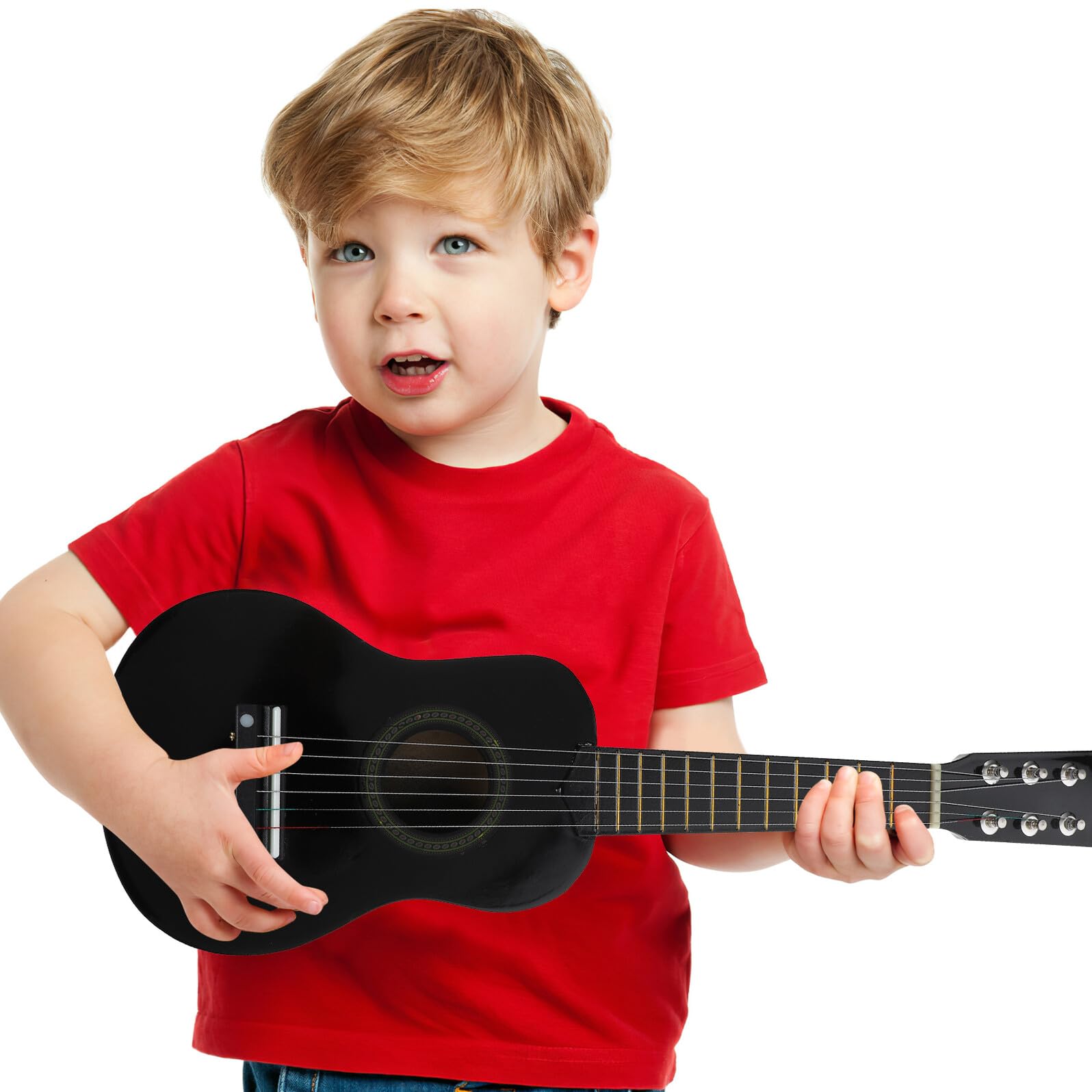 BESPORTBLE Chitarra Giocattolo in Legno Strumento Musicale Simulato per Ragazzo Ragazza Chitarra Acustica Giocattolo Educativo Strumento Musicale