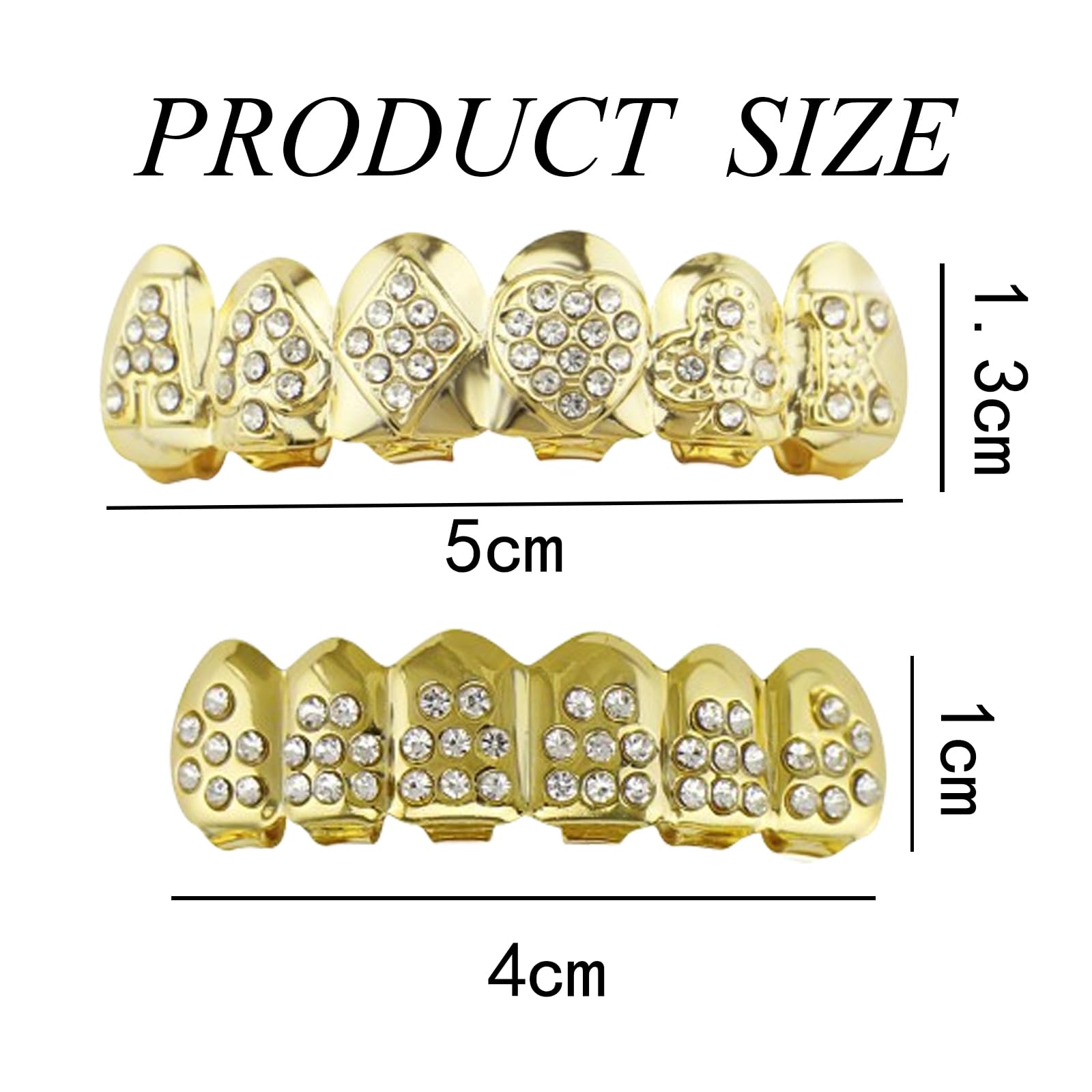 Qiwenr Hip Hop Teeth Grills, Rapper Braces, Bottom Grills, Hip Hop Custom Fit Polished Teeth Grillz - Image 2