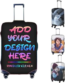 Custom Luggage Cover for Suitcase Personalized Design Your Own Photo Logo Name Suitcase Cover Prevents Scratches Reduce Dust Baggage Protector Cover for Travel Camping Business S - XL (L)