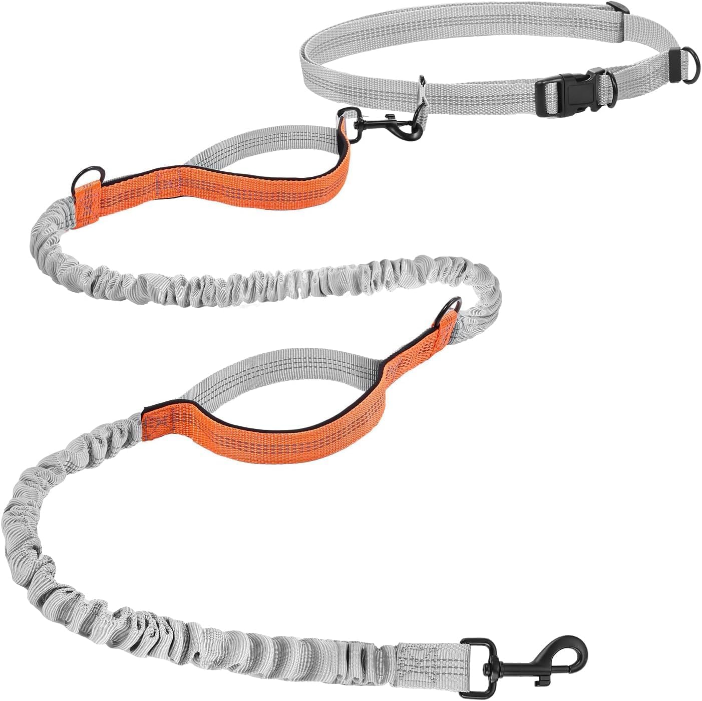 HurLuksi Hurluksi Correa de cintura para perro manos libres,correa de cinturón de perro para correr,cinturón resistente para pasear perros con cuerda elástica retráctil y mango de esponja (naranja)