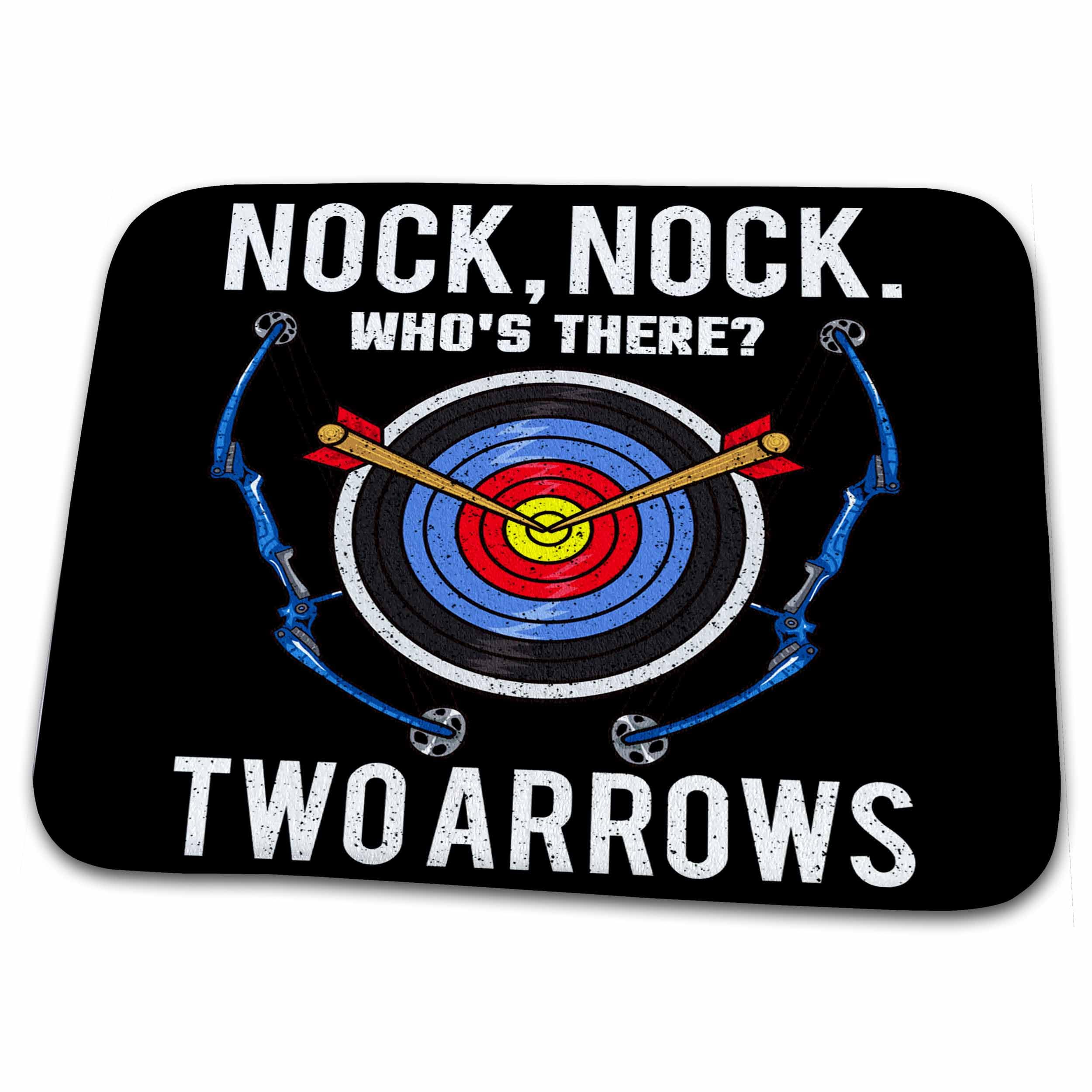 3dRose Bathroom Bath Rug Mat - Nock Nock Who is There Two Arrows Archery Sport Archery