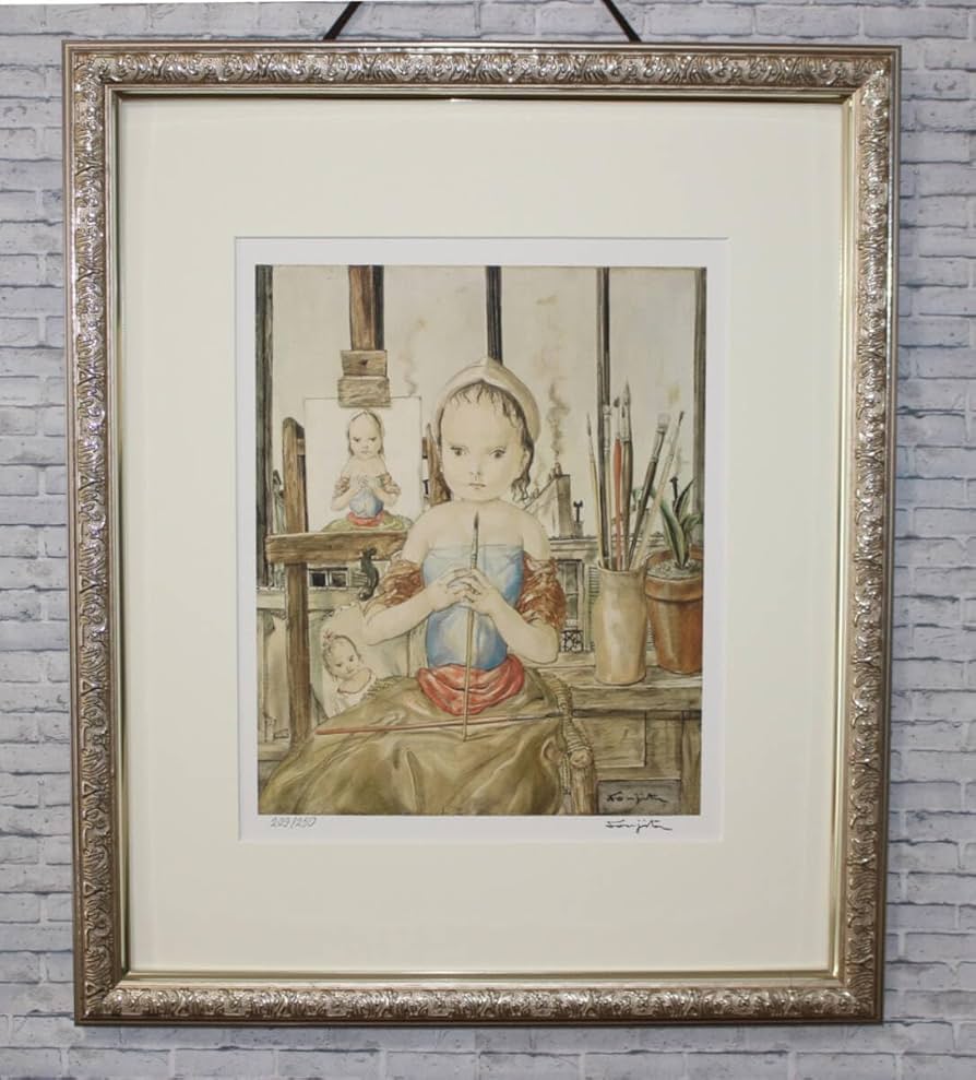 藤田嗣治 エスタンプリトグラフ 花の洗礼 100部限定 14/100 藤田嗣治 エスタンプリトグラフ 花の洗礼 100部限定 14/100