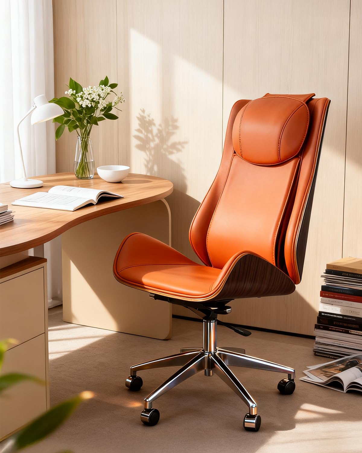 Luxury Office Chair with Aluminum Sturdy Base 6-Point Massage Ergonomic Office Chair 135 Back Support Comfy Desk Big — view 2