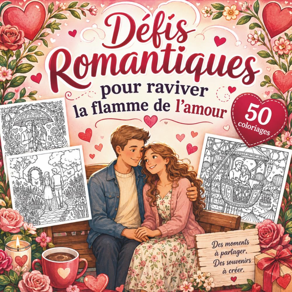 Défis romantiques pour raviver la flamme de l’amour: 50 coloriages relaxants pour couples