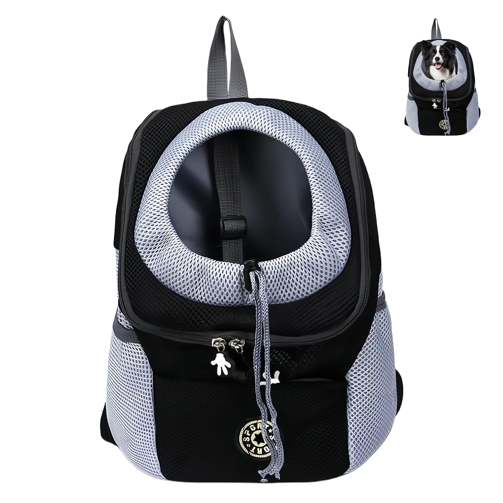 MEYAGOT Mochila para Gatos, Mochila Perro Pequeño, Transportin Gato, Mochilas para Gatos, Mochilas para Perros Pequeños para Viajes Al Aire Libre Senderismo Y Caminar (Negro)