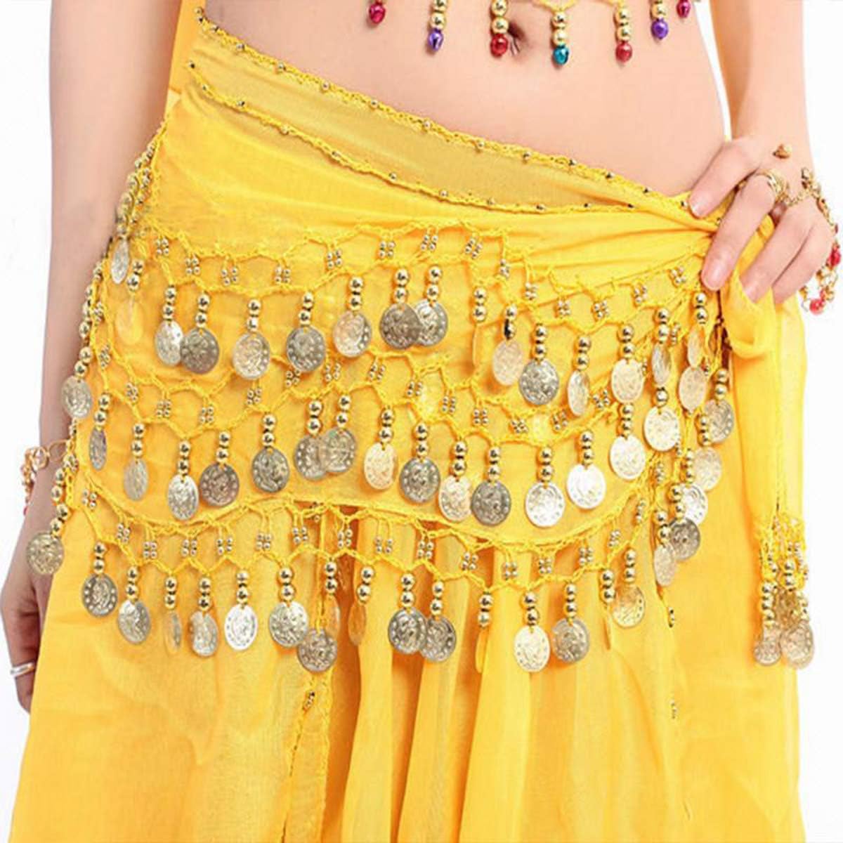 Belly Dance Hip Scarf with Coins Waist Costume Belt For Dancer Dancing 12 packs - Image 6