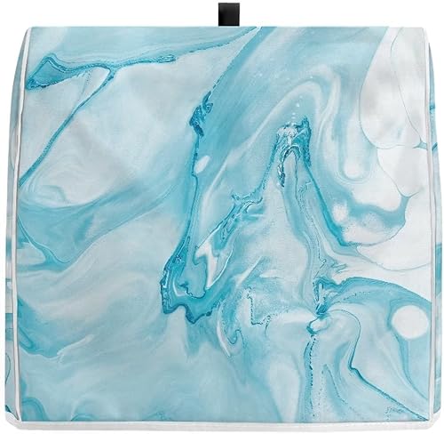 Miniatura 3 de Funda para batidora de soporte con estampado de mármol azul, compatible con mezclador de cocina de 4.5 a 5 cuartos de galón, fundas lavables a