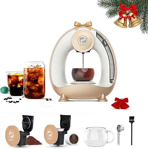 Cafetera de una sola porción, preparación rápida en 2 minutos, diseño elegante y compacto, máquinas de café MINI Q 2 en 1 para cápsulas K* cup y